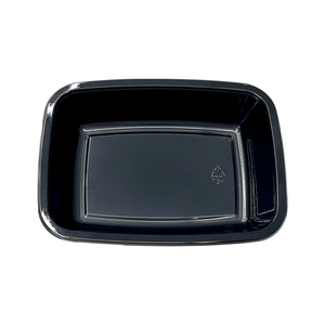 Modell 013 – 14 oz rechteckiges schwarzes CPET-Tablett 