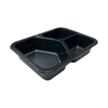 Modelo 008 - 25 oz.Rectangle 3 Compartment Black CPET Tray (Y)