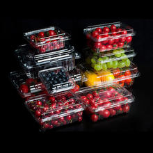 HSQY 4.92*4.92*1.38 Inci Disposable Square Clear Clamshell Produce Berry Container
