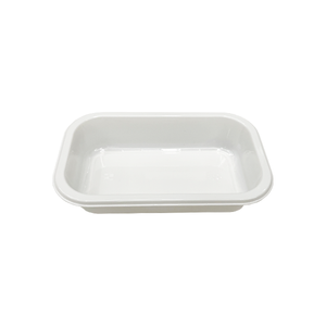 Modelong LL01 - 10 oz Rectangle White Airline CPET Tray