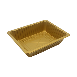 HSQY 10.7x8.5x2.6 Inch Rectangle Golden PP Plastic Meat Tray
