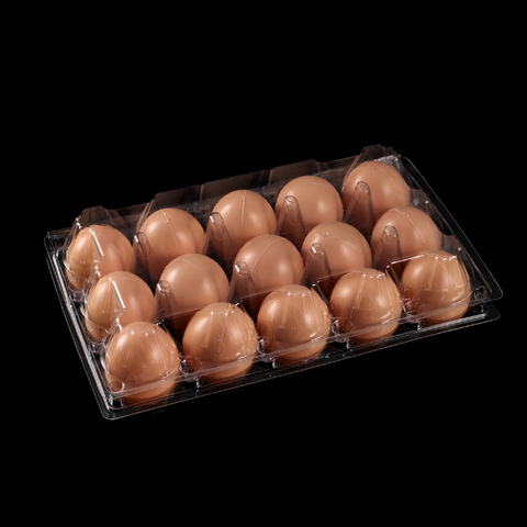 HSQY 15-count Clear Plastic Egg Cartons