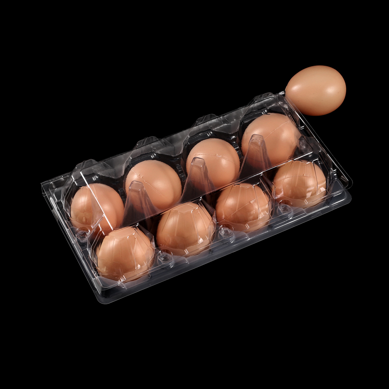 Caixas de ovos de plástico transparente com 8 contagens HSQY