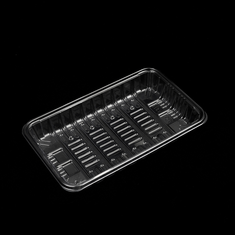 HSQY 7.48x4.72 Inch Disposable Rectangle Clear PET Plastic Tray