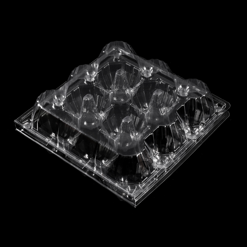 Caixas de ovos de plástico transparente de 9 contagens HSQY