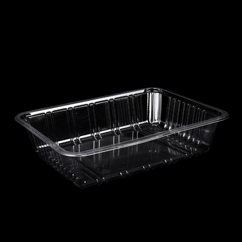 HSQY 8.66x6.69 Inch Disposable Rectangle Clear PET Plastic Tray