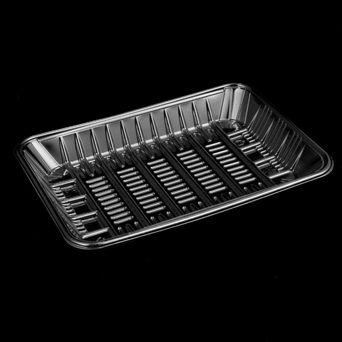 HSQY 9.84x5.12 Inch Disposable Rectangle Clear PET Plastic Tray