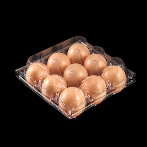 HSQY 9-count Clear Plastic Egg Cartons