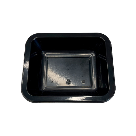 Modell HS20 – 10 oz rechteckiges schwarzes CPET-Tablett 