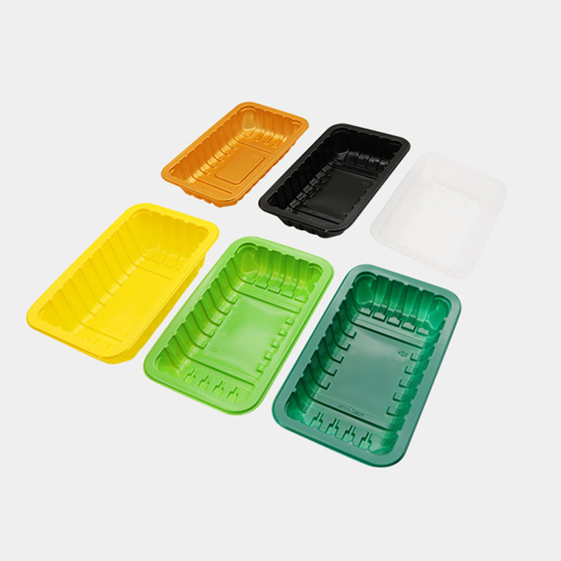 HSQY 8.7x5.2x1.2 Inch Rectangle Green PP Plastic Meat Tray