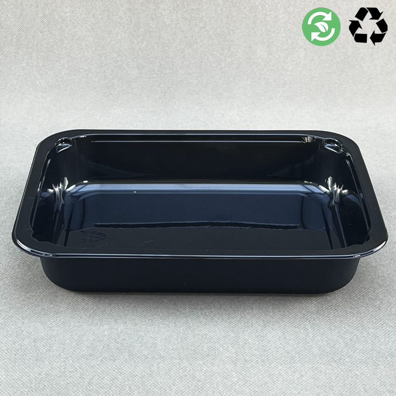 Custom Design Disposable Black CPET Fast Food Tray