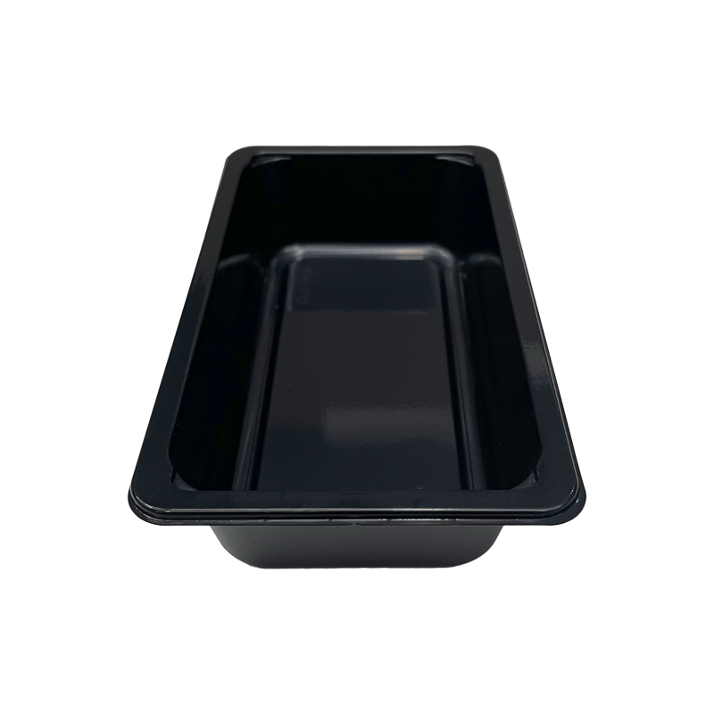 Model 009 - 12 oz. Rectangle Black Airline CPET Tray 