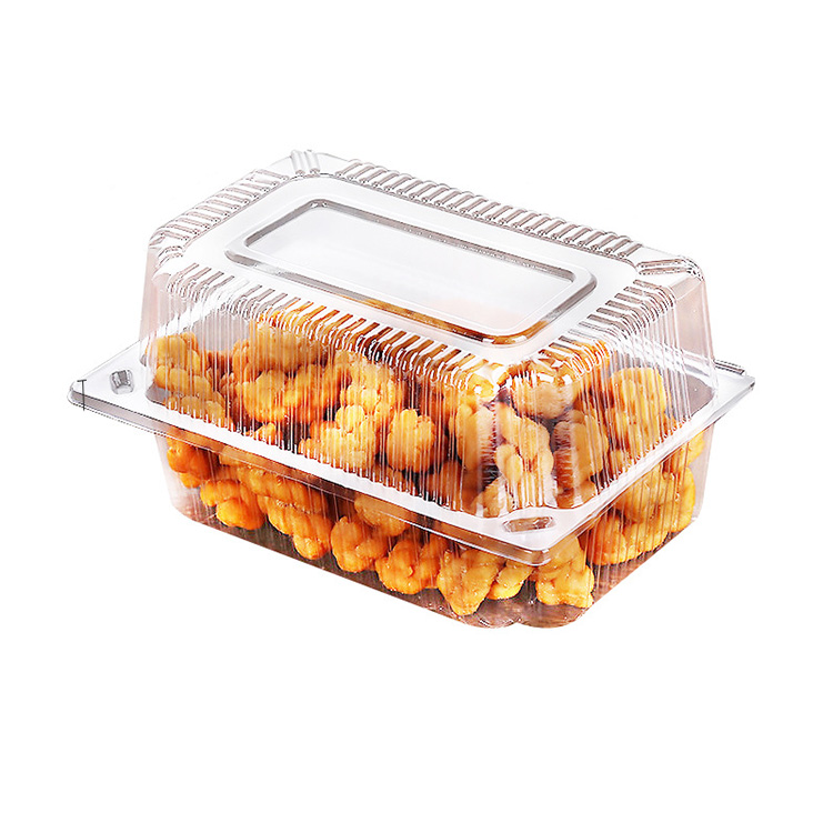 HSQY 7.5x6.1x1.8 Inch Disposable Plastic Hinged Clear Bakery Container