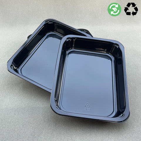 Supporto per la personalizzazione Vassoio per alimenti in plastica da forno Cpet bianco/nero per microonde