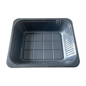 Model HS043 - 135 oz Rectangle Black CPET Container