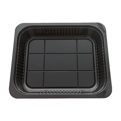 Model 003 - 88 oz Rectangle Black CPET Container