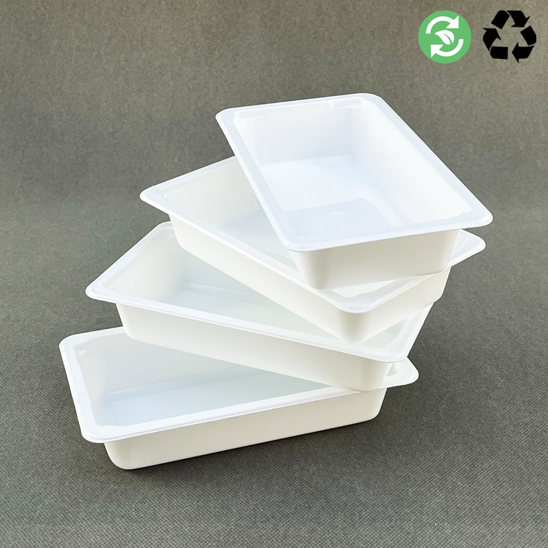 Factory Wholesale Price Black/White Cpet Food Tray With Blister Packaging For Airline