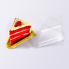 HSQY 5,5x4,3x3 tums disponibel triangel cheesecake boxar Skiva tårtbehållare Pajhållare
