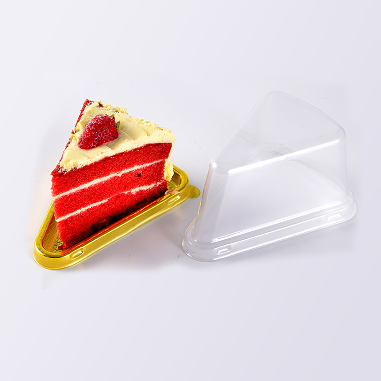 HSQY 5.5x4.3x3인치 일회용 삼각형 치즈케이크 상자 슬라이스 케이크 용기 파이 홀더