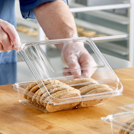 HSQY 6.81*4.72 pouces emballage en plastique jetable de biscuit récipient de boulangerie clair