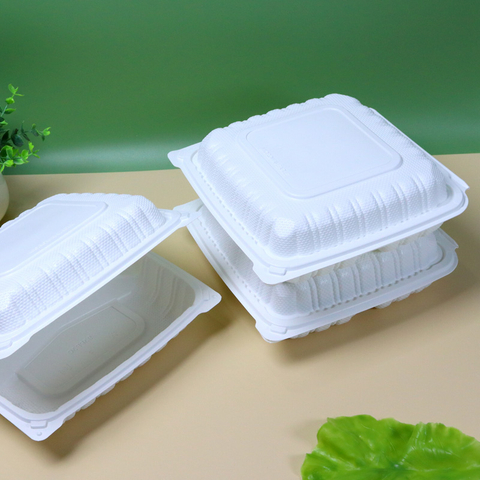 Prostokątne plastikowe pudełko z PP do przechowywania żywności w kuchence mikrofalowej - HSQY 93PP3C