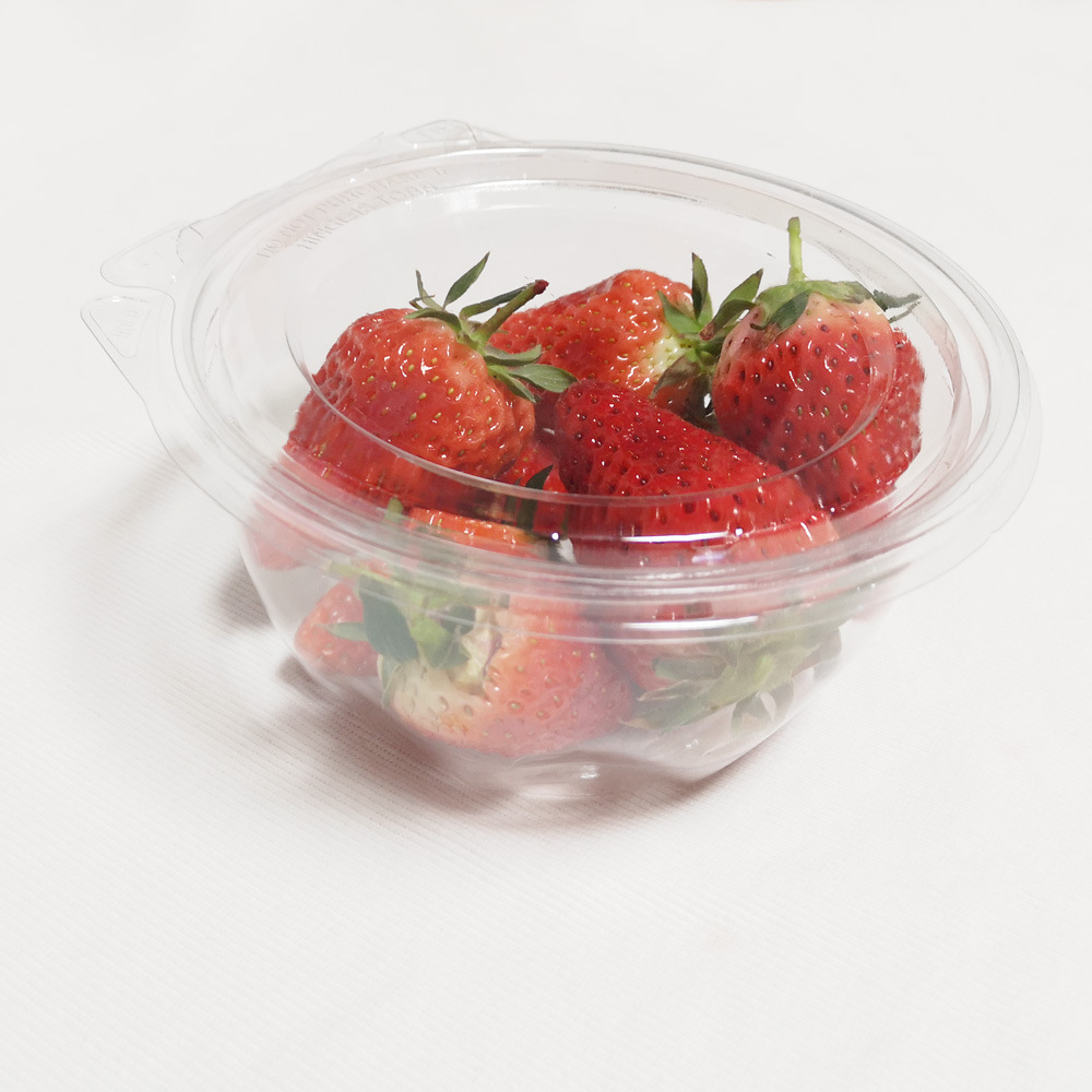 HSQY 6.81*6.81 Inches PET Fruit Box Disposable Round Clear PET Plastic Tray