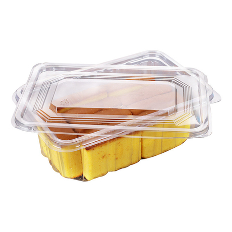 HSQY 9.6x6.5x3.5 pouces récipient de boulangerie transparent en plastique jetable avec couvercle