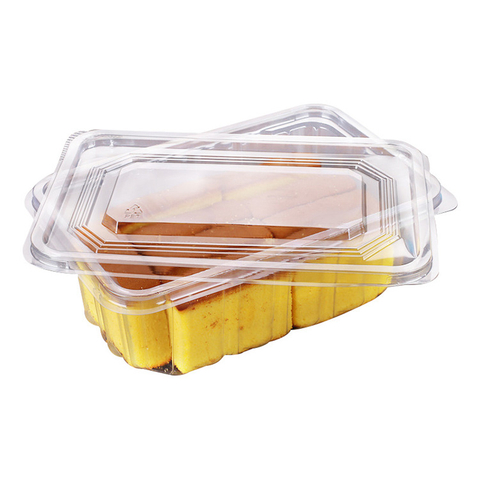 HSQY 9.6x6.5x3.5 Inch na Disposable Plastic Clear Bakery Container na May Takip