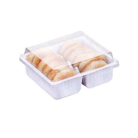 HSQY 5,12 * 5,12 pouces conteneur de boulangerie transparent en plastique jetable