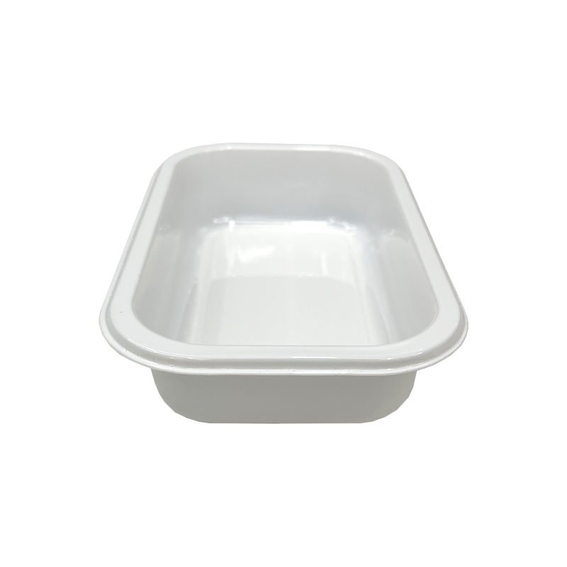 Model LL01 - 10 oz Rectangle White Airline CPET Tray