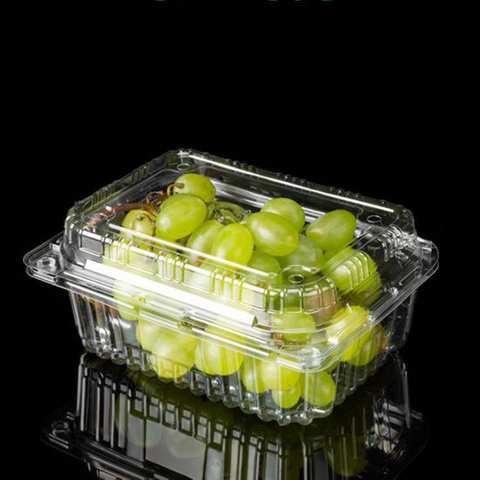HSQY 8.07*6.1*3.94 Inches PET Fruit Box Disposable Rectangle Clear PET Plastic Tray