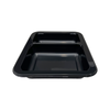 Model HS11 - 34 oz Rectangle 2 Compartment Black CPET Tray